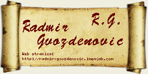 Radmir Gvozdenović vizit kartica